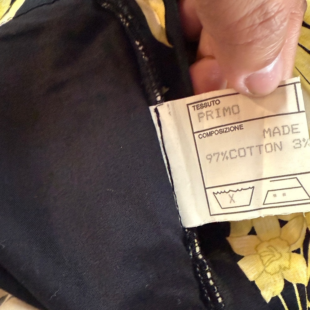 Averardo Bessi Floral Black and Yellow Pants Size 12 - Picture 9 of 10
